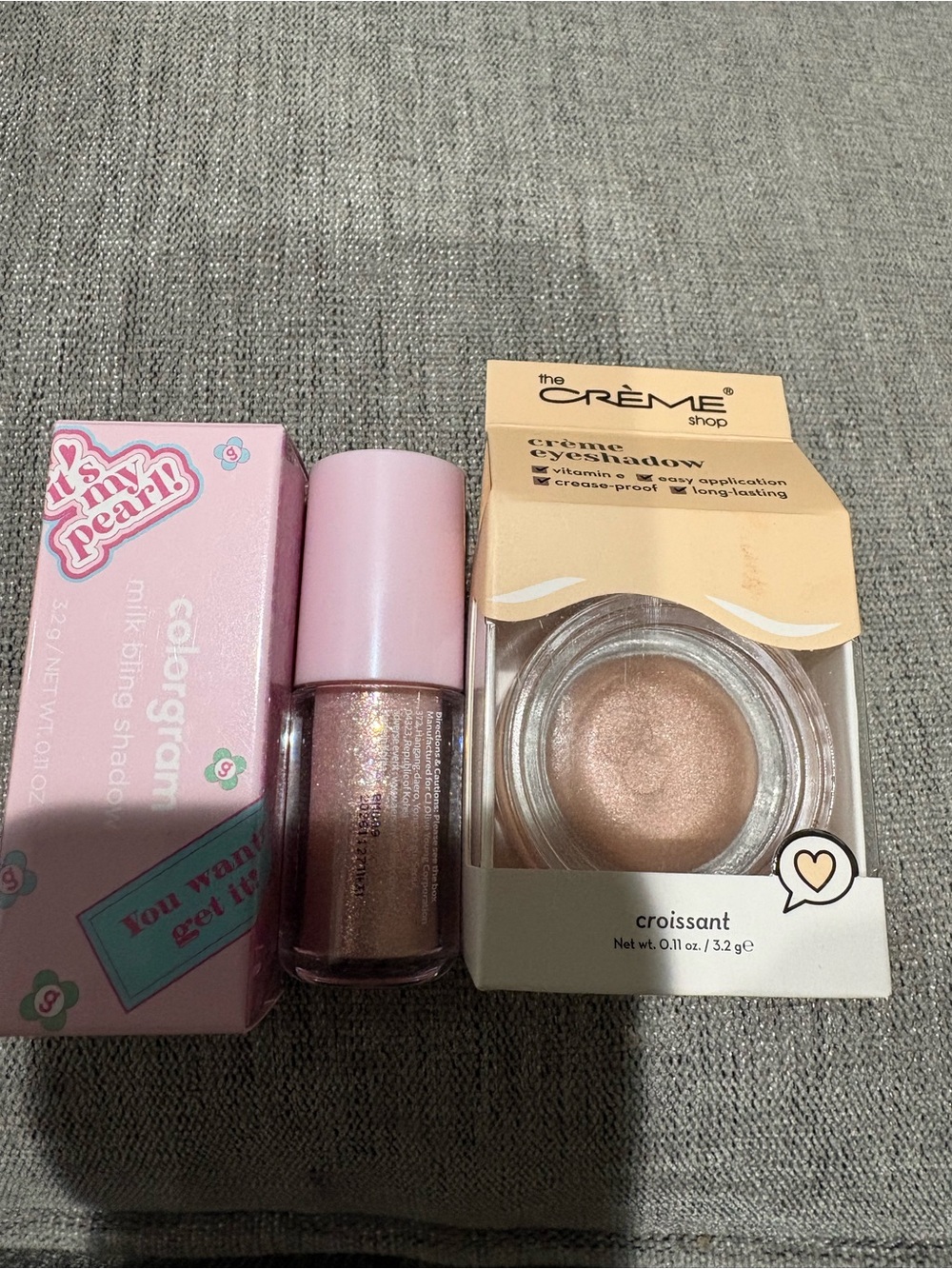 Crème Shop Croissant Cream Eyeshadow & Colorgram Shimmer Liquid Shadow Set